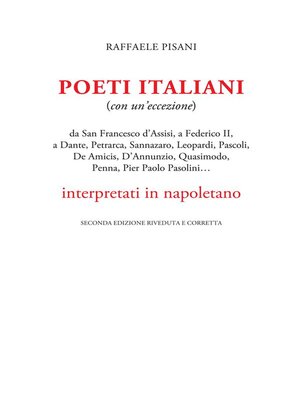 cover image of Poeti italiani (con un'eccezione) interpretati in napoletano